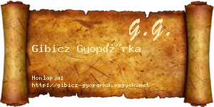 Gibicz Gyopárka névjegykártya